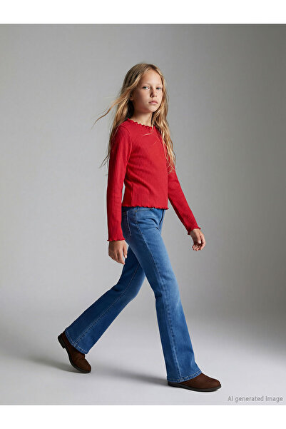 LC Waikiki Pantaloni din denim pentru fete Peak New Season evazat