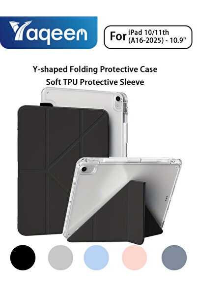 yaqeen حافظة شفافة على شكل حرف Y من مادة TPU لجهاز iPad 11th (A16) وiPad 10th Generation مقاس 10.9 بوصة مع فتحة للقلم