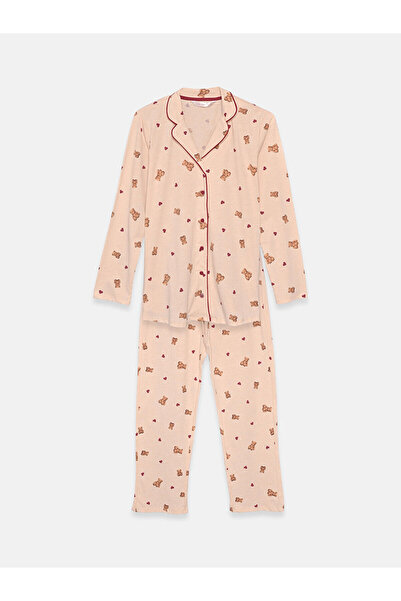 LC Waikiki Σετ πιτζάμες εγκυμοσύνης με γιακά πουκάμισο (W5)