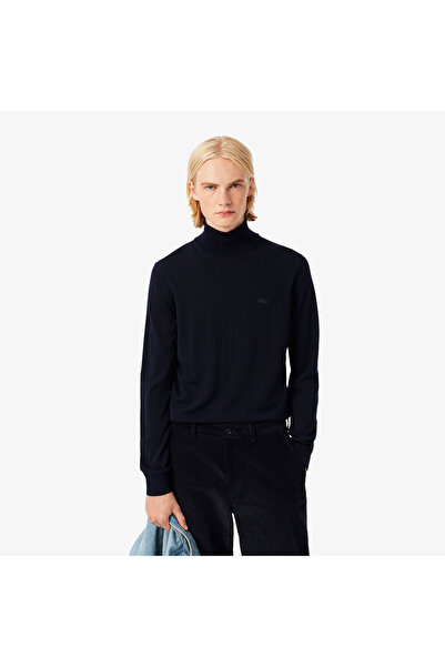 Lacoste Erkek Regular Fit Uzun Kollu Dik Yaka Lacivert Triko