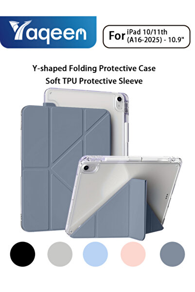 yaqeen حافظة شفافة على شكل حرف Y من مادة TPU لجهاز iPad 11th (A16) وiPad 10th Generation مقاس 10.9 بوصة مع فتحة للقلم
