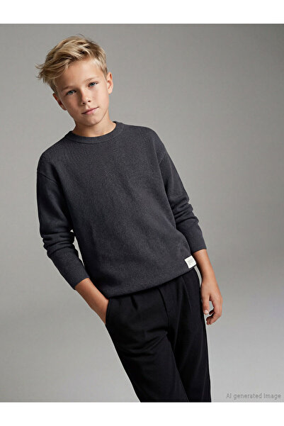 LC Waikiki Antracit guler rotund Pulover pentru băiat