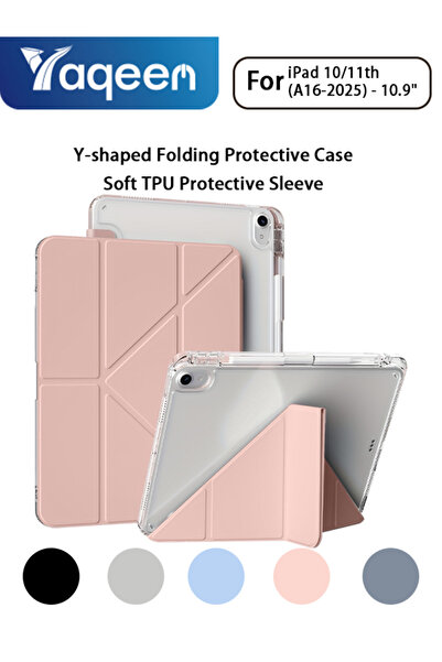 yaqeen حافظة شفافة على شكل حرف Y من مادة TPU لجهاز iPad 11th (A16) وiPad 10th Generation مقاس 10.9 بوصة مع فتحة للقلم