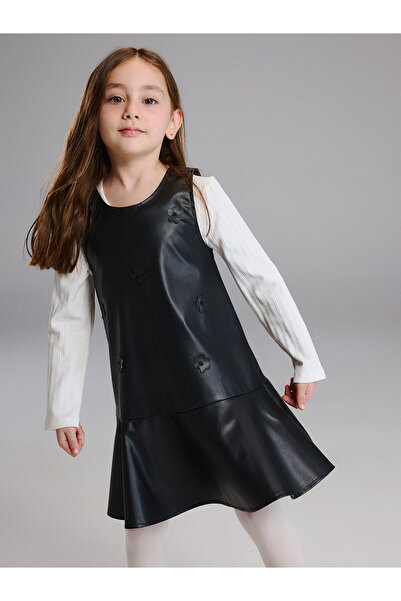 LC Waikiki Vizyon Yeni Sezon U Yaka Kız Çocuk Elbise ve Külotlu Çorap