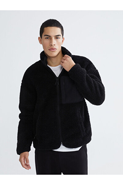LC Waikiki Özmarka New Season Mock Neck Plush Men's Zippered Sweatshirt