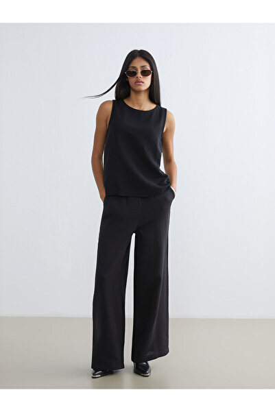 LC Waikiki Γυναικείο παντελόνι μουσελίνας με ελαστική μέση