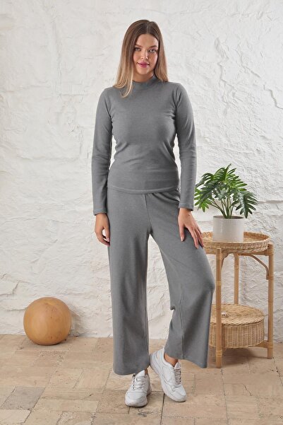 ESPİNA Жіночий м'який інтерлок-светр з рибальським коміром та комплект спорти...