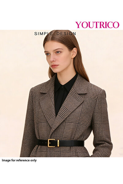 Youtrico حزام نسائي من جلد السويد - مشبك دبوس أنيق