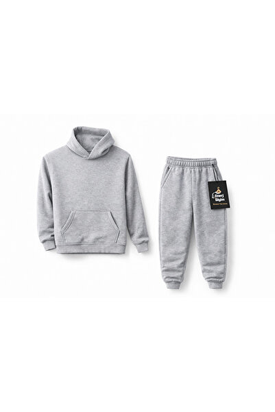 Enerji giyim Üç İplik Şardonlu Bağcıksız Kapüşon Sweat Takım | Kalın Kışlık |...