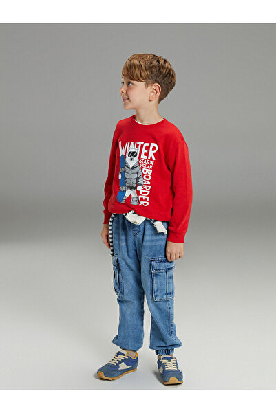 LC Waikiki بنطلون جينز للركض للأولاد بخصر مطاطي