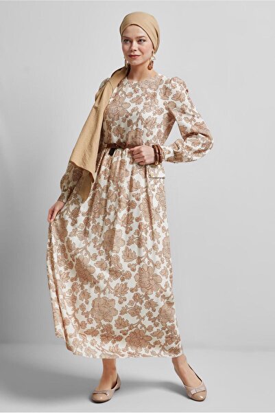 Alvina Belted Patterned Dress 45458
