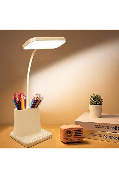 Genel Markalar Beyaz 20 LED Kademeli Masa Okuma Işığı, Şık ve Kullanışlı Çalı...