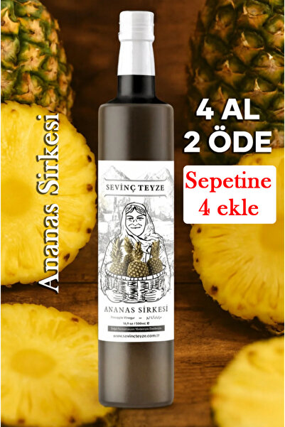 Organik Teyze Sevinç Teyze Doğal Fermantasyon Ananas Sirkesi, Pineapple Vinegar 500ml
