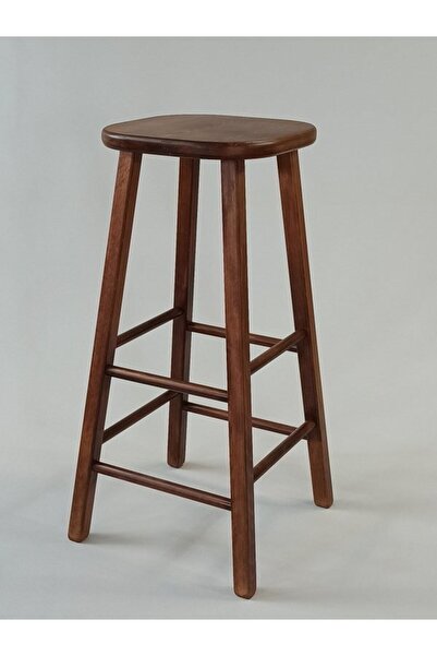 Özer Aldoğan 80cm Ahşap Bar Taburesi Cilalı