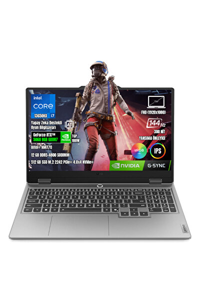 LENOVO LOQ 15IRX10 83JE00ETTR i7-13650HX 12GB DDR5 512GB SSD RTX5060-8GB 15.6" IPS 144Hz Dos