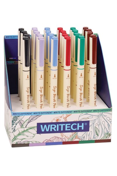 Writech W-827 FIRÇA TİP 6 RENK KEÇELİ KALEM - 24'LÜ SET
