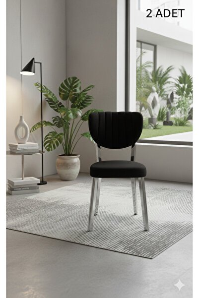 ÖZCAN METAL 2 Adet Krom Metal Ayak Elma Mutfak Salon Sandalyesi Kafe Restoran...