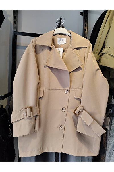 SMY İÇİ ASTARLI KRUVAZE YAKA KISA TRENÇ