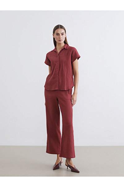 LC Waikiki Γυναικείο παντελόνι με ελαστική μέση, υφή μουσελίνας, νέας σεζόν