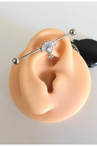 Bylin Takı Yelpaze Çelik Köprü Piercing / Endüstriel Piercing - 1 Adet