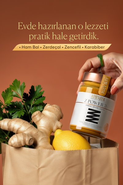 Apifarm Z Power 3 | Zerdeçal Zencefil Ham Bal Karışımı 415g