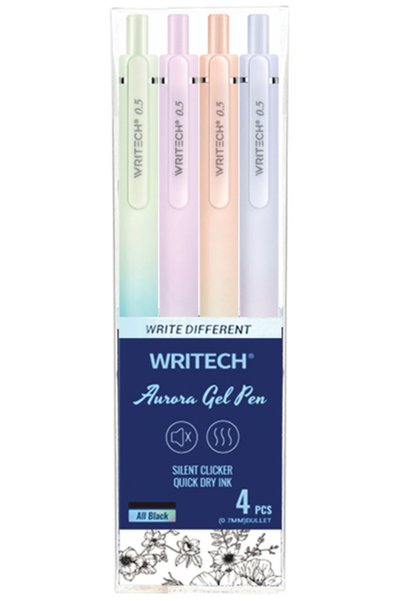 Writech W-0171 AURORA 0,5MM MAVİ JEL KALEM - 4'LÜ SET