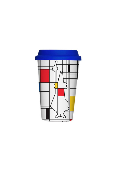 Bialetti Mondrean Porselen Take Away Mug Kapaklı