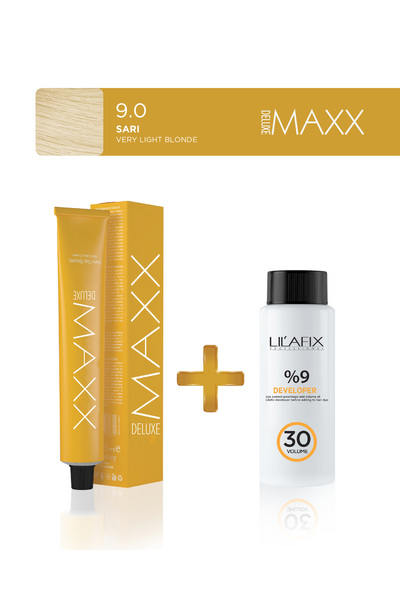 MAXX DELUXE Tüp Saç Boyası 60 ml 30V Oksidan 9.0 Sarı