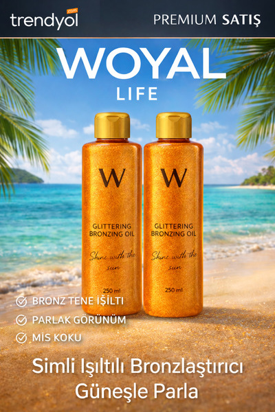 Woyal Life Bronzlaştırıcı Işıltılı Vücut Spreyi, Kokulu Vücut Spreyi 2 Adet 2...