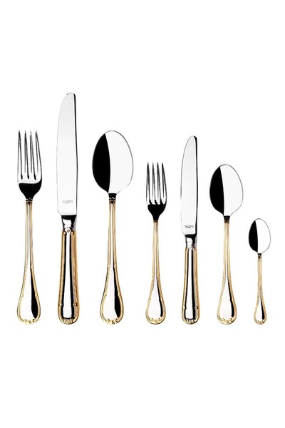 Leggno Viala 12 Kişilik Çatal Kaşık Bıçak Takımı 84 Parça Gold