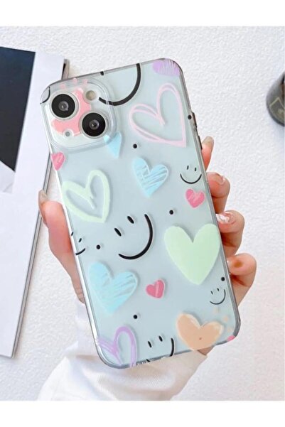 3GEN CASE İphone 15 Plus-İphone 14 Plus Uyumlu Desenli Şeffaf Silikon Kılıf
