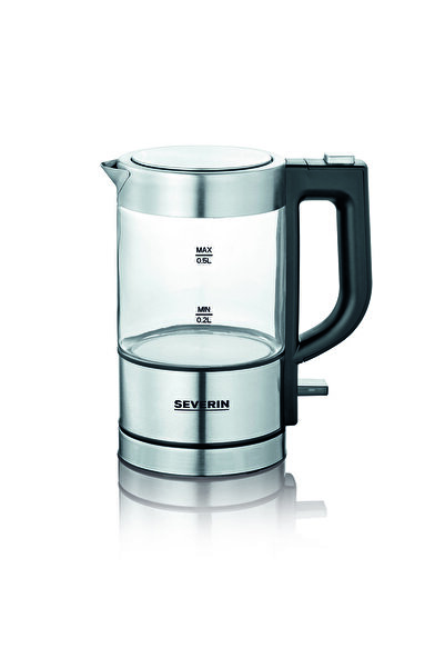 Severin WK-3472 Cam Hazneli Mini Su Isıtıcısı Kettle 500 ml Gri