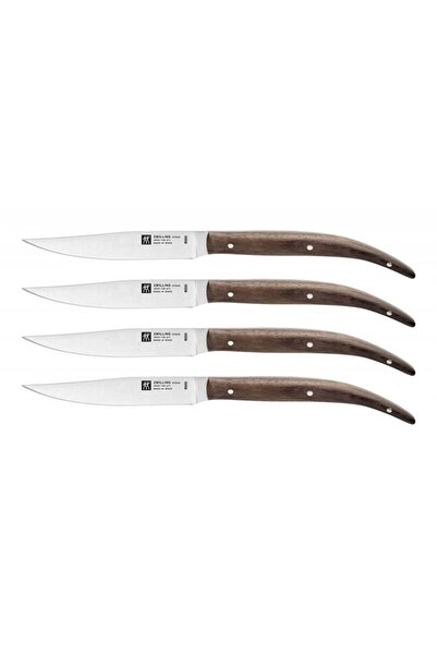 ZWILLING Steak Biftek Bıçağı Seti Koyu Meşe Saplı 4 Parça