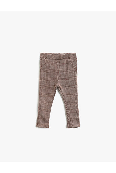 Koton Checkered Elastic Waist Tights