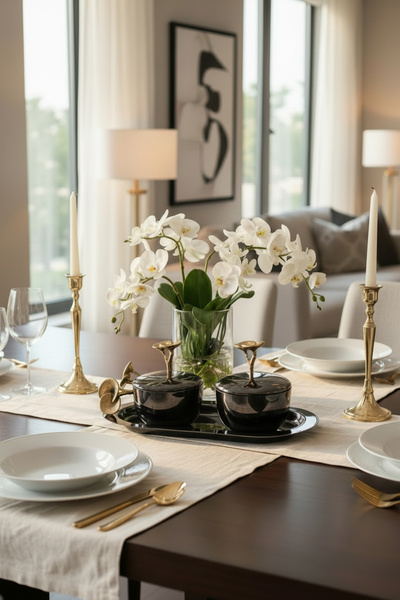 Cornella وعاء ملح وفلفل من روز تاباك مع حامل - فضي - ذهبي