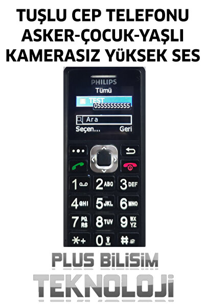Philips PhılıpsTuşlu Cep Telefonu Asker, Yaşlı, Çocuk Büyük Harfler, Hızlı Arama, Type C Şarj, El Feneri