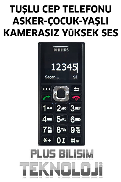 Philips PhılıpsTuşlu Cep Telefonu Asker, Yaşlı, Çocuk Büyük Harfler, Hızlı Arama, Type C Şarj, El Feneri
