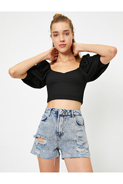 Koton Pantaloni scurți Jean cu buzunar