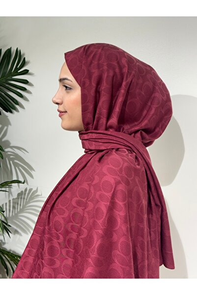 MORZE İthal çift taraflı Coach İpek Pamuk Şal-bordo