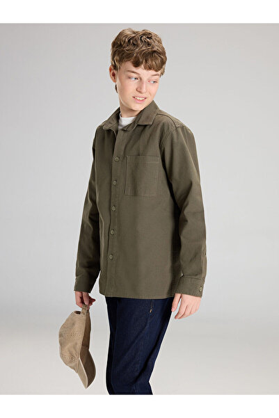 LC Waikiki Two Mt Shop Quality Lcw Kids Khaki Basic Long Sleeve Boys' Shirt
