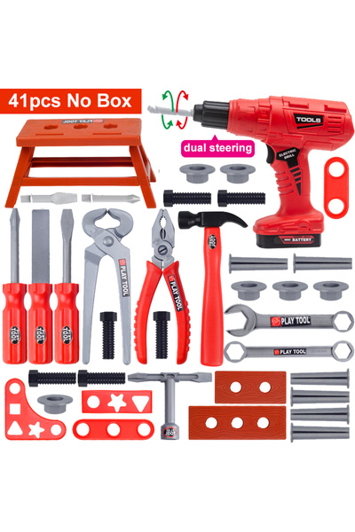 Choice4 مجموعة أدوات للأطفال مكونة من 41 قطعة بدون صندوق مع مثقاب كهربائي للأ...