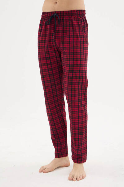 KLY Ekose Ince Tek Alt Rahat Pamuk Penye Pijama
