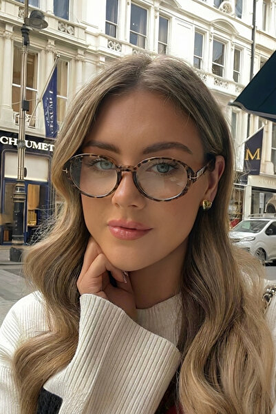 Eyesofia Pearly Cat Eye Leopard Frame Blue Block Blue Light Filter Screen Glasses