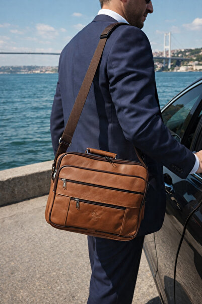 Newish Polo Geanta Messenger cu Carcasa Piele Veritabila Model Side Side