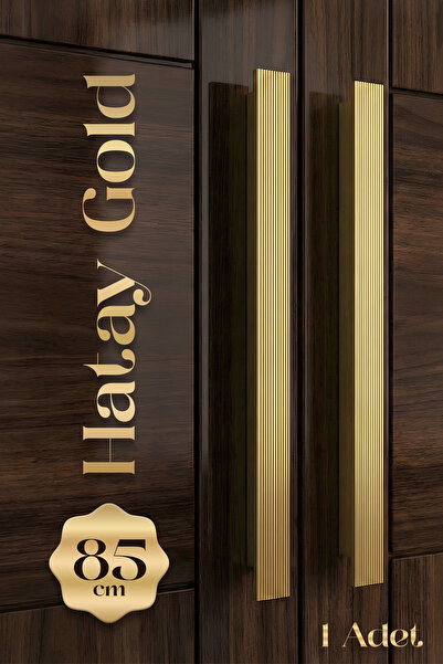 Badem10 Matte Gold Line Channel 85cm Metal Furniture Wardrobe Drawer Cabinet Door Handle Knob Modern Handles