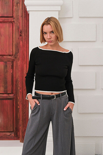 Sea Style Πλεκτό πουλόβερ με λαιμόκοψη καγιάκ και μανίκια ρεγκλάν