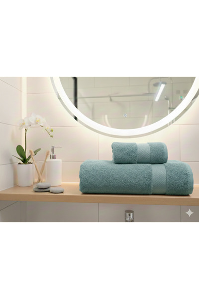 Pamira طقم مناشف حمام بيرين 50×90 و70×140، قطعتان [منشفة لليد والوجه، منشفة ل...