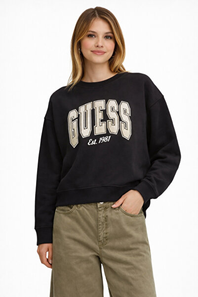 Guess Cn College Pamuklu Relaxed Fit Bisiklet Yaka Sweat W4BQ10KBY51-24K