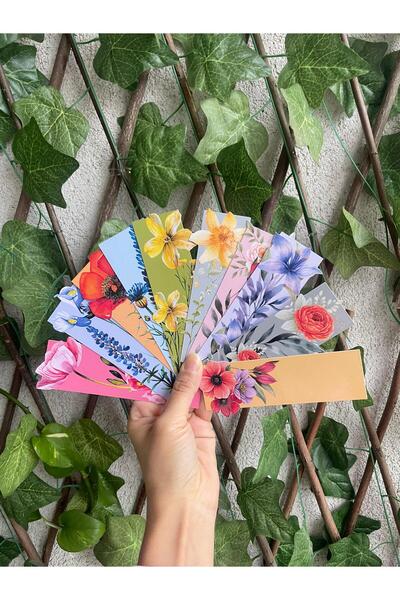 tinystoriestr Bookmark - Floral Themed Special Cut-2 - 4X13 Cm/ Pack of 10 (w...