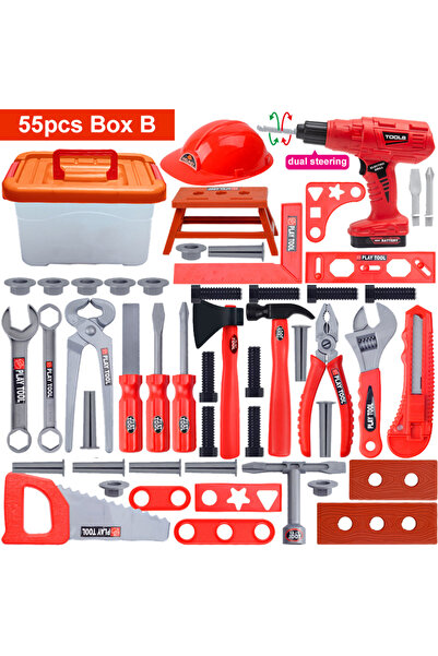 Choice1 مجموعة أدوات للأطفال مكونة من 55 قطعة مع مثقاب كهربائي للأطفال، لعبة ...